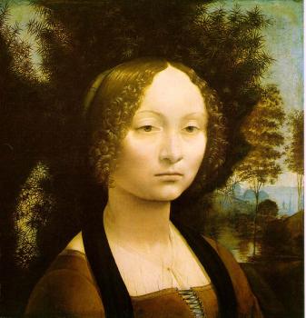 Leonardo Da Vinci : Portrait of Ginevra Benci